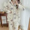 Damen Cartoon Baumwollpyjama Set - Warm und stilvoll für Herbst/Winter