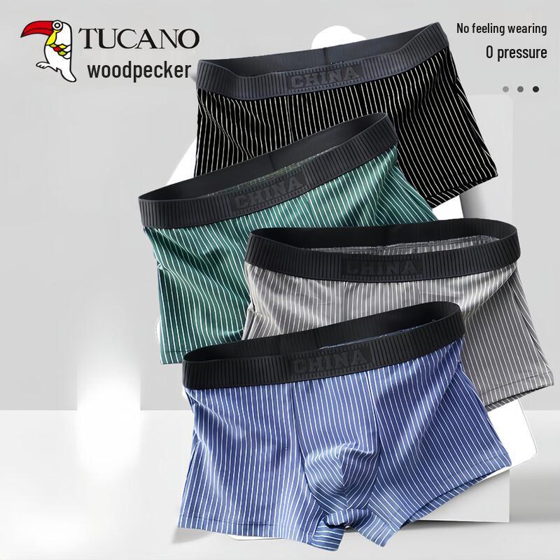 Woodpecker Men's Striped Cotton Boxer Briefs