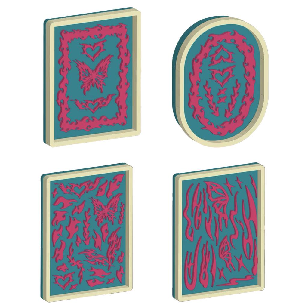 Quicksand Pendant Silicone Mold Resin Butterfly Loves Flame Mould for Jewelry Making Photo Frame Edge Decorations