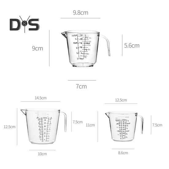 Plastic Practical Food Grade Measuring Cup Clear Scale Precise Measuring Jar