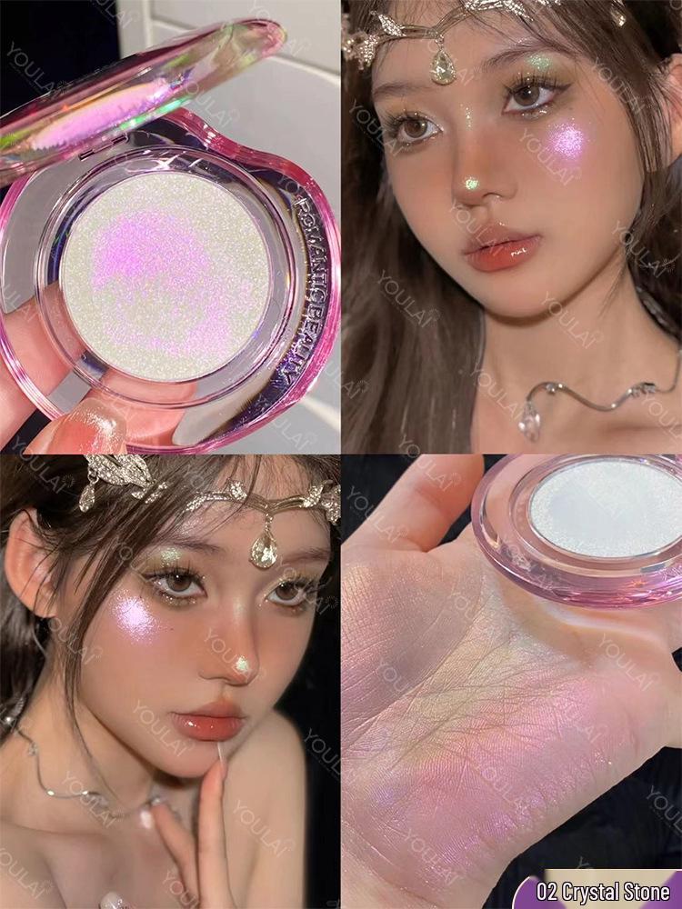 Luo Xiaoman Highlight & Contour Color-Changing Palette: 3D Adherent Glitter, Fine Glitter, Explosive Glitter in a Cowboy Color All-in-One Compact. 2g