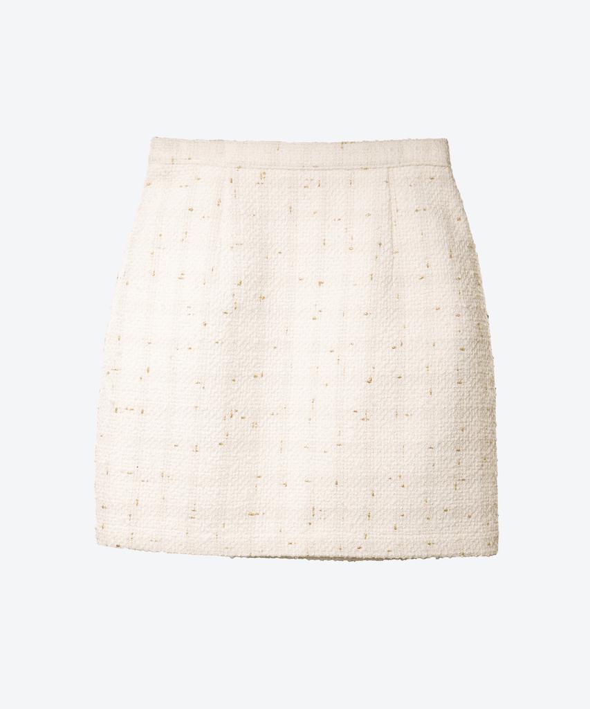 UNTAGE Boucle Tweed Mini Skirt (White)_Uws-Fs04