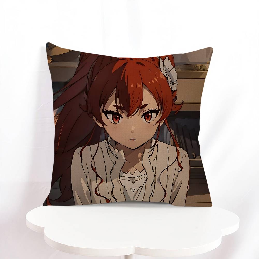 Eris Boreas Greyrat Kuddfodral Tecknad Soffa Dekorativt Hem Dubbelsidig Tryck Kort Plysch Söt Kuddfodral