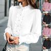 Women S Long Sleeve Ruffle Shirt Elegant Plus Size Blouse