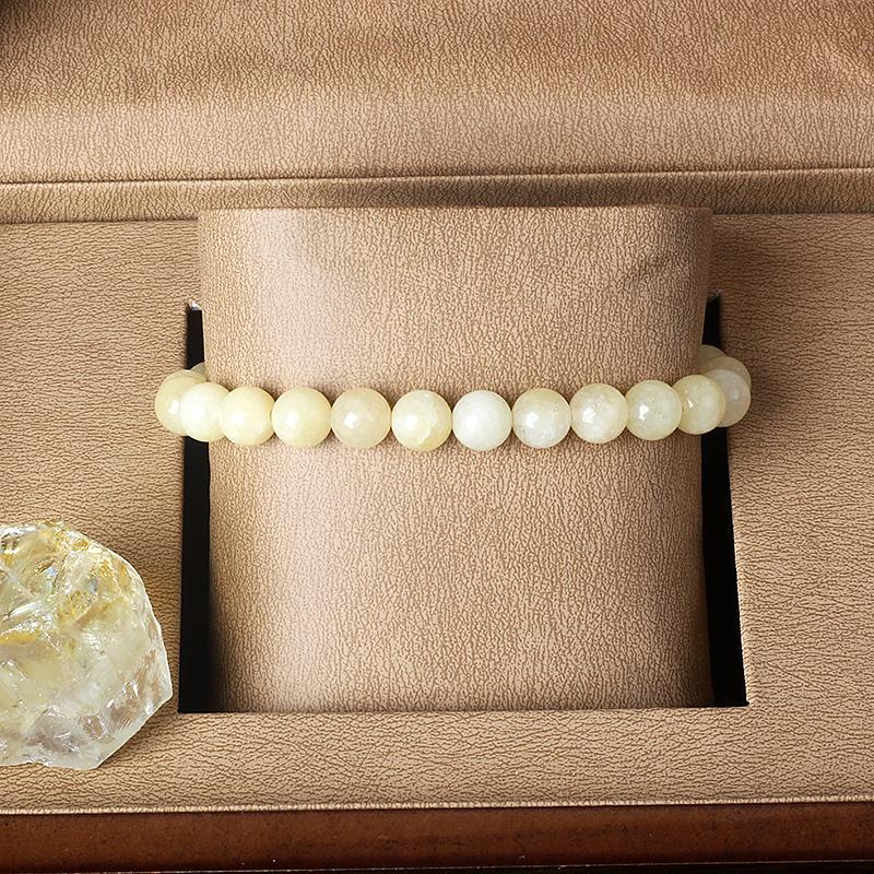 Natural Stone Yellow Quartz Beads Bracelets for Women Men Original Crystal Agate Lemon Jades Jewelry for Women Couple Jewelry