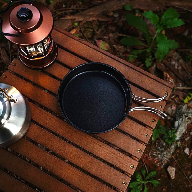 Stainless Steel Camping Cookware Set with Folding Lid Camping Pot Pan Kettle Set