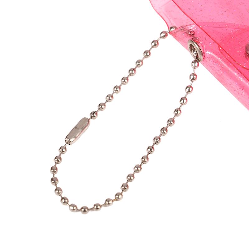 Glitter Transparent Coin Purse Pvc Photo Card Wallet For Girls Clear Mini Hasp Change Pouch Keychain