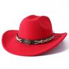 Cowboy hat European and American style big cowboy hat monochrome felt hat men and women big brim outdoor top hat