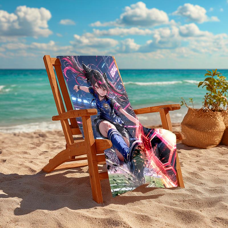 1pc Soccer Star Action Cartoon Quick Dry Microfiber Bath Towel for Swimming Surfing Camping Unisex Holiday. SJT7201121