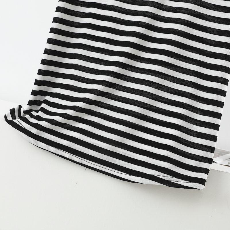 2026 Zomer Plus Size Vleermuis Mouw Gestreept Pullover T-shirt - Slankmakend Rond Hals Top