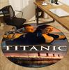 RMS Titanic Pattern Round Rug, Indoor/Outdoor Mat, for Picnic, Gameroom, Bedroom, Office, Living Room, Home Decor Carpet, Birthday Gift