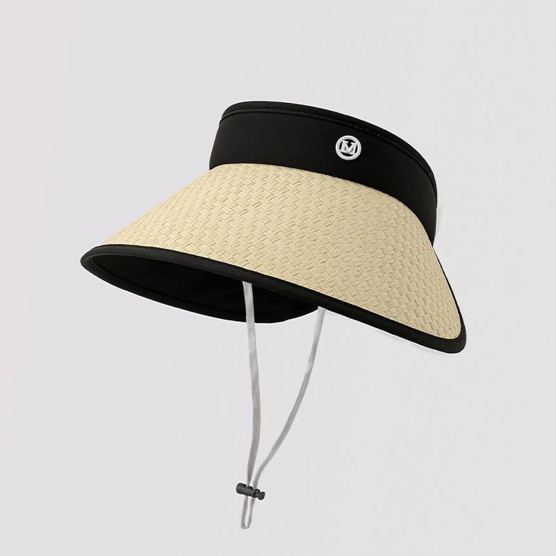 Summer New Hat Women's Big-brimmed Empty Top Hat Outdoor Cycling Sun Hat Portable Windproof Sun Hat