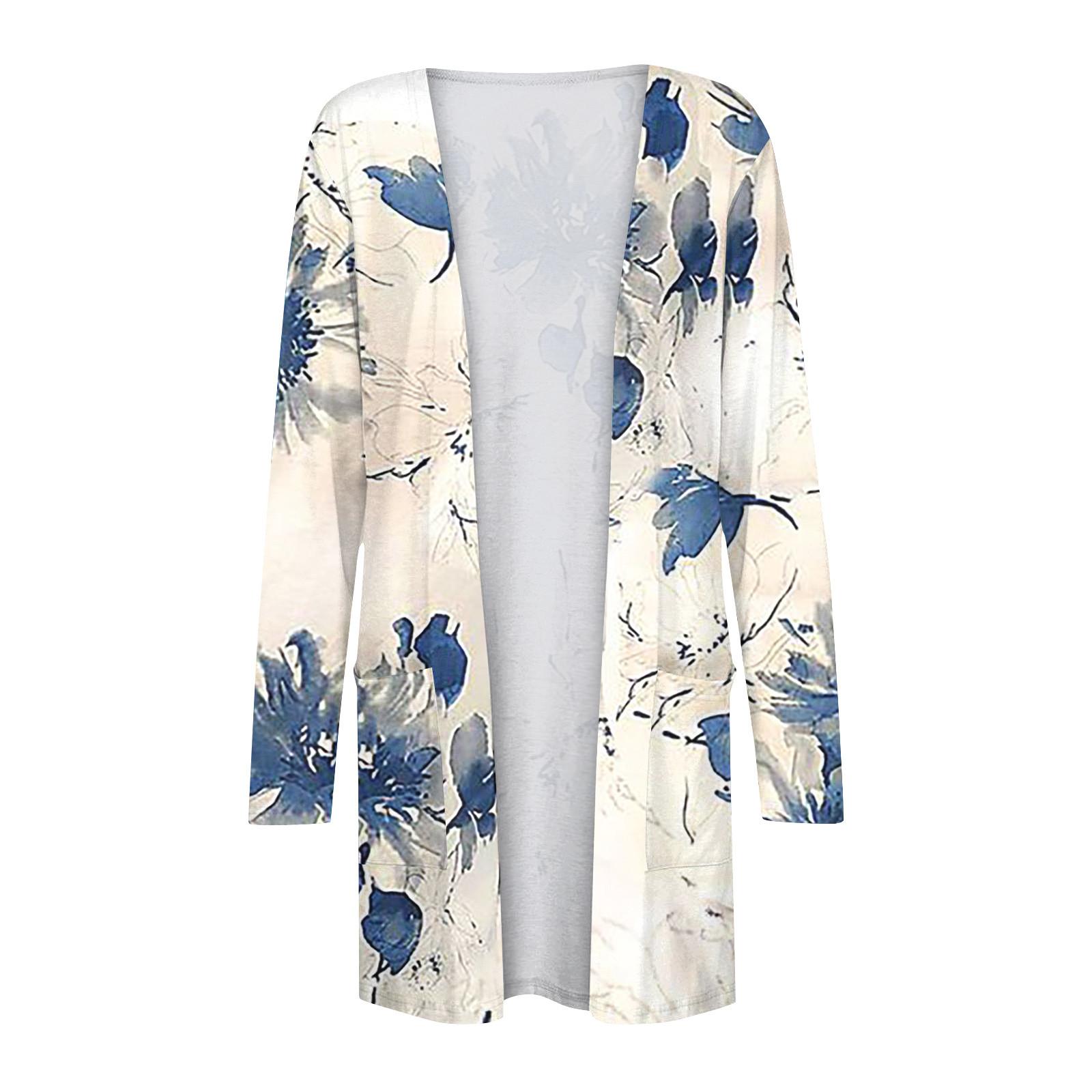 Женская модная свободная повседневная куртка-кардиган средней длины с длинными рукавами — фото 4