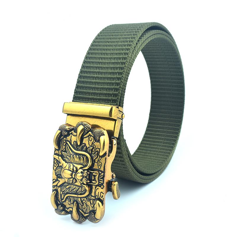 Men's Nylon Belt with Breathable Fabric and Automatic Buckle - Ideal as a Gift or Trouser Accessory