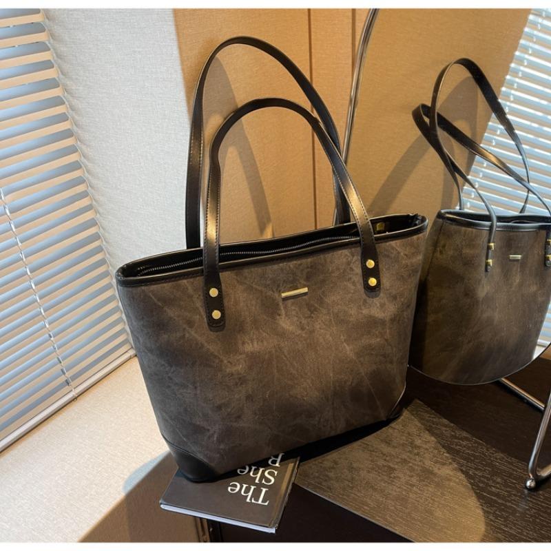 Large-capacity bag women's summer versatile new simple shoulder bag popular texture commuter tote bag