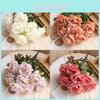 Embossed Rose Bouquet Silk Flower For Wedding Decor And Home Styling
