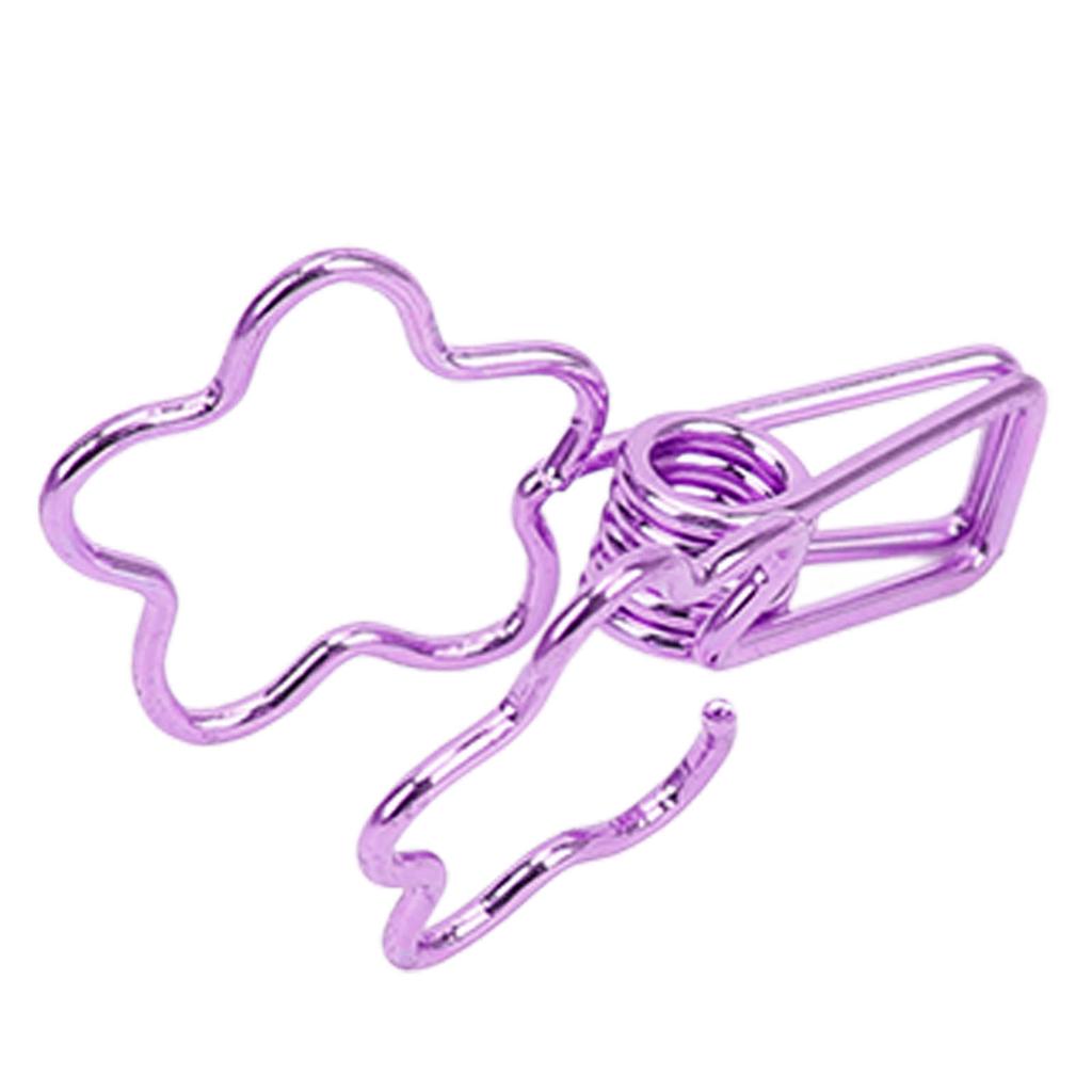 100pcs   Clips Cute Flower Shape Metal Hollowed   Tail Clips Paper Clamps for   Document Ticket