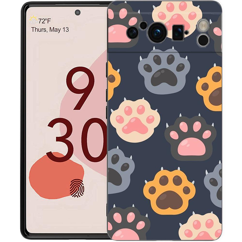 Cute Cat Phone Case For Google Pixel 9 8 7 6 Pro XL 8A 6A 7A 5G Soft Shockproof TPU Black Cover Fundas