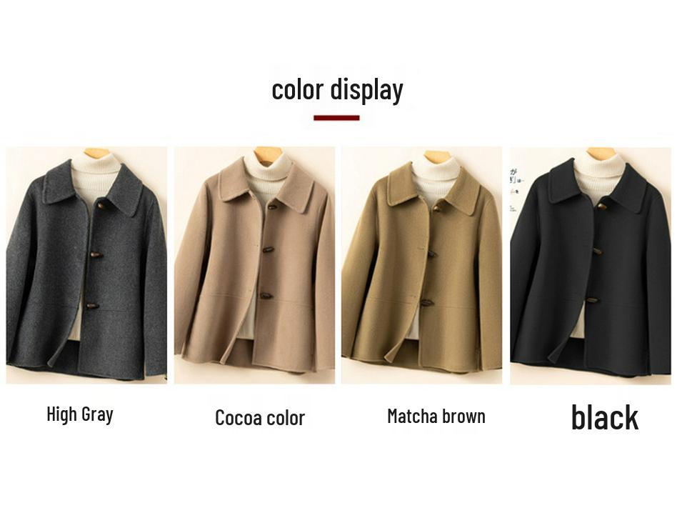 Women's Double-Faced Wool Cashmere Lapel Coat - 2025 Autumn/Winter Petite Edition