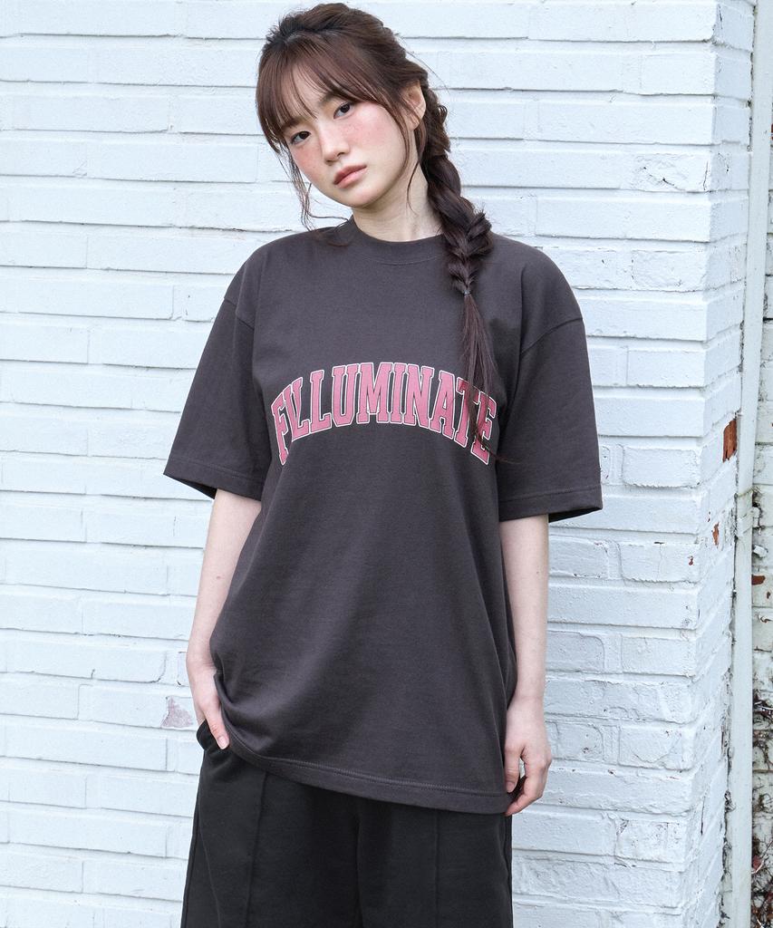FILLUMINATE Two-Tone Arch Logo T-Shirt - Charcoal