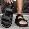 Męskie Sandały Czarne Sandały Gladiatora Outdoorowe Letnie Zielone Sandały Rzymskie Sportowe Buty na Plaże Plus Size