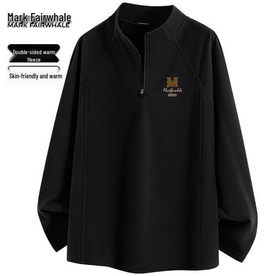 Men's Thermal Half-Zip Stand-Collar Long Sleeve Tee