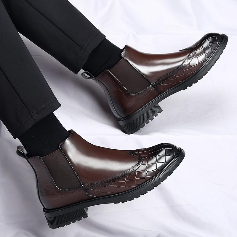 Men's formal Chelsea boots Fashionable gentleman style Daily Business Office Outdoor Party Wedding Adult Elegant Shoes NEW
