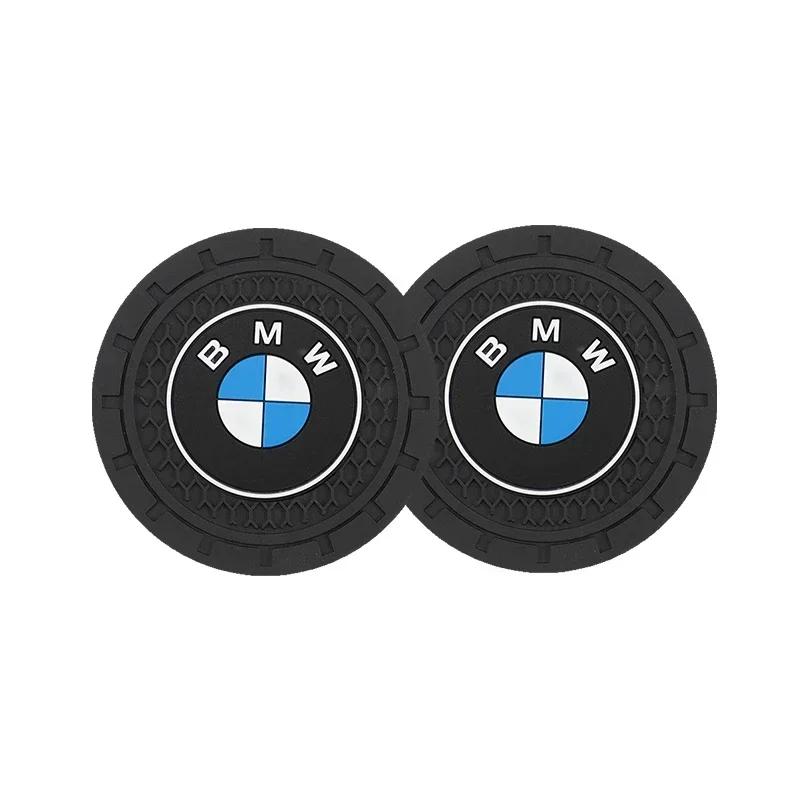 2025 2Pcs Leather Coaster Anti-noise Water Cup Pad Cushion For BMW E46 E90 G30 F30 F10 X2 X3 X4 X5 X6 X7 E28 F20 E60 E70 E39