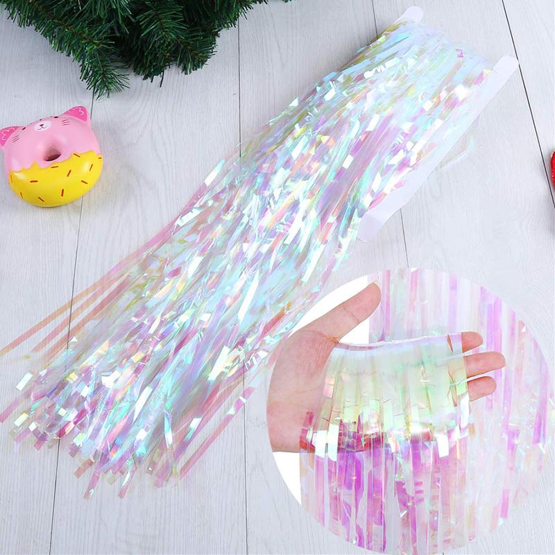 

1-3M Gorgeous Wedding Birthday Party Curtain Tassel Foil Fringe Kids Adult Anniversary Mermaid Frozen Party Backdrop Decor Itemations 1M(drop) x 1M(width)