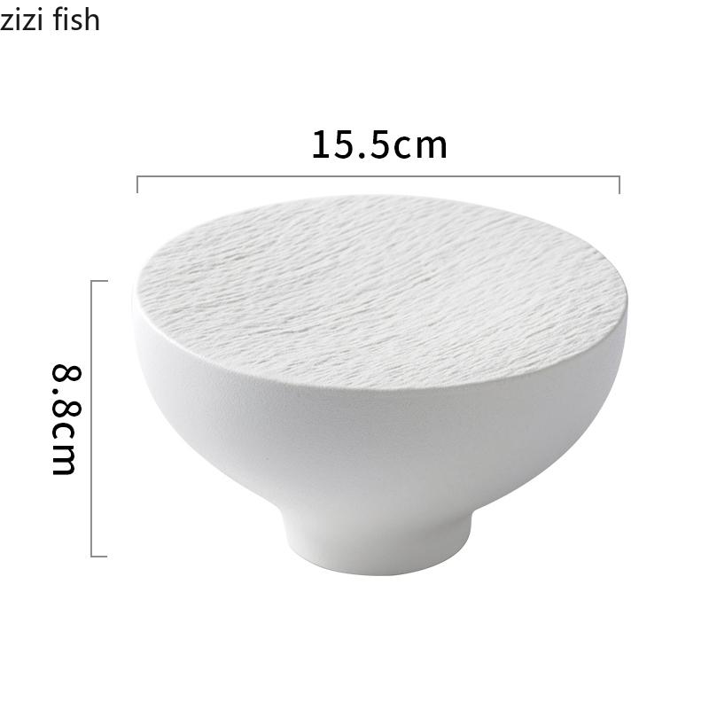 Assiette Céramique Noire et Blanche à Motif Pierre à Haut Pied Assiette à Snack Assiette à Dessert Assiettes à Sushi Vaisselle Créative de Restaurant