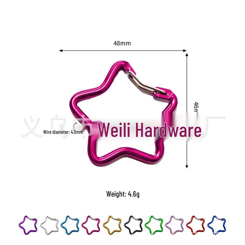 

Красочный алюминиевый карабин-пентагон для сумок, ювелирных изделий и аксессуаров для одежды со быстросъемной пряжкой-звездочкой