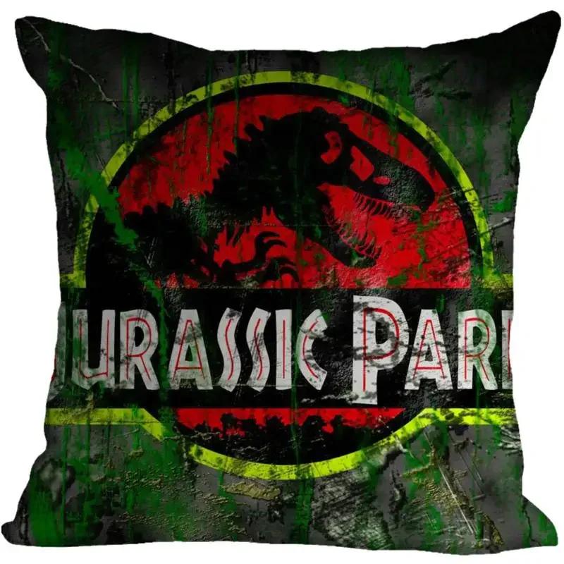 Custom Jurassic Park Logo Square Pillowcase Custom Zippered Pillow Cover Case 45x45cm(One Side)