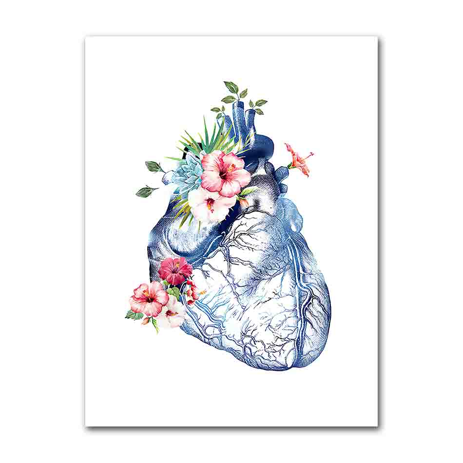 Flower Breast Uterus Kidney Liver Anatomy Wall Art Canvas Painting Nordic Posters And Prints Wall Pictures For Doctors Office