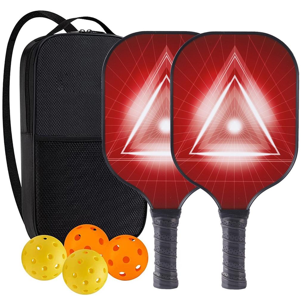 Pickleball-Schläger 2er-Set, Fiberglas-Pickleball-Set mit Pickleball-Schlägern und Tragetasche, Pickleball-Geschenke für Anfänger, Pickleball-Schläger-Set