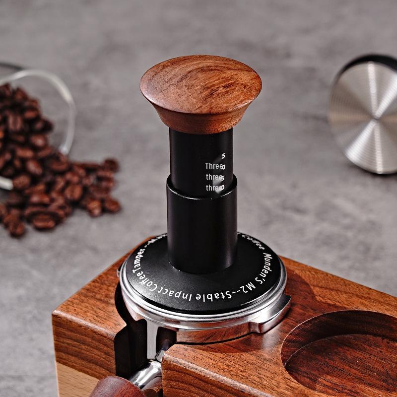 58mm Flat Bottom Stainless Steel Pressure Tamper with Scale for Coffee