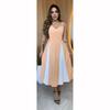 Summer European American Fashion Stitching Waist Slim Sling Dress