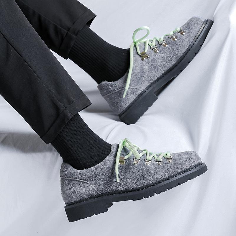 Senso de design de nicho sapatos casuais de rua de couro novos de outono para homens sapatos derby de montanhismo sapatos da moda 66593-R