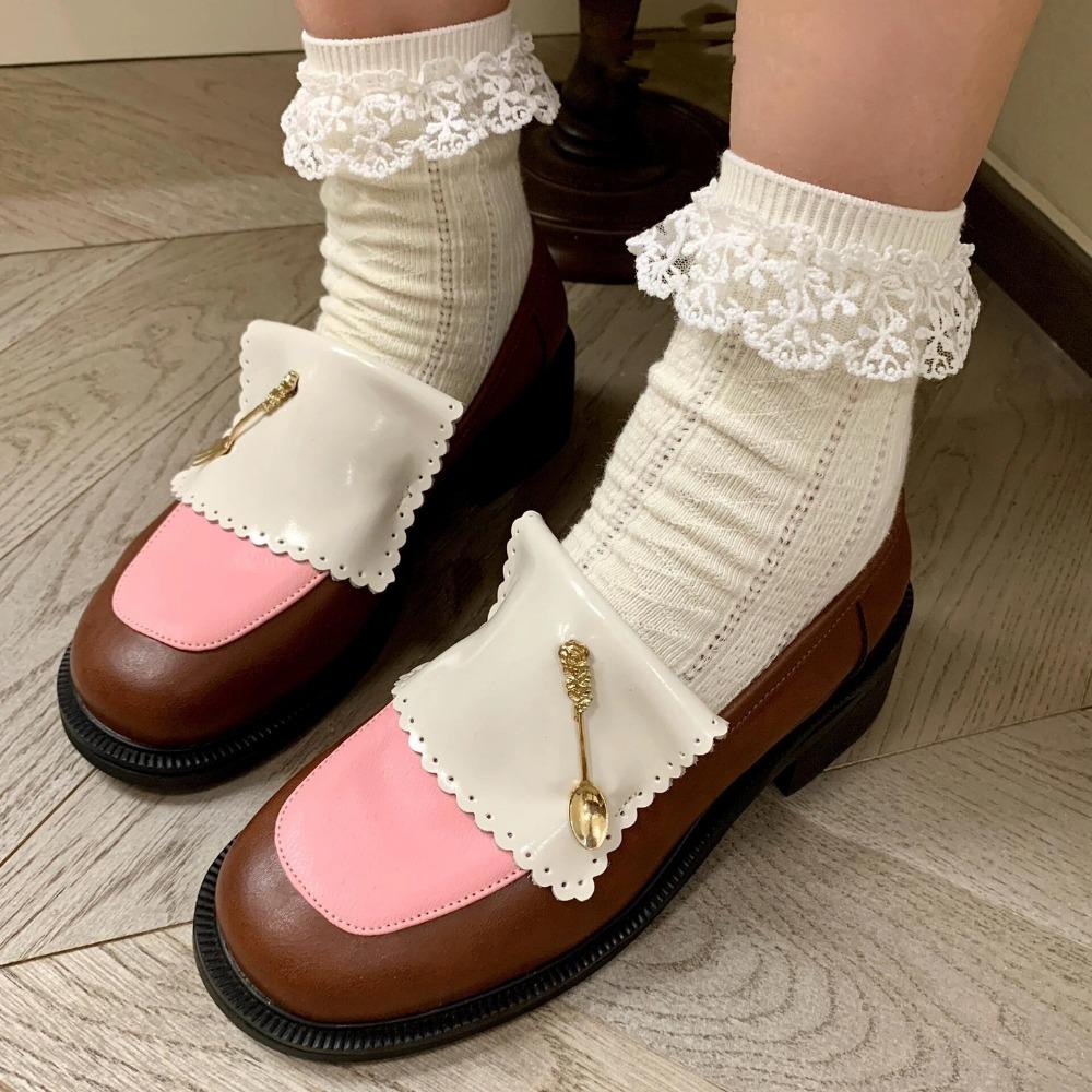 Retro Shoes Women Small Leather Shoes for Women Genuine Leather Retro Loafers Round Toe Thick Sole Single Shoes for Women