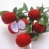 1 Pcs Valentine's Day Portable 3D Red Rose Jewelry Box Earrings Storage Display Holder Gift Boxes For Earring Rings
