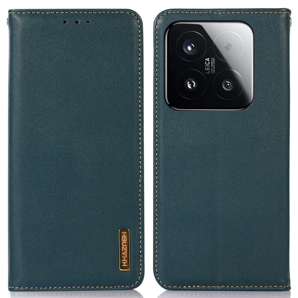 KHAZNEH For Xiaomi 15T Case Wallet Genuine Cow Leather Phone Cover Nappa Texture