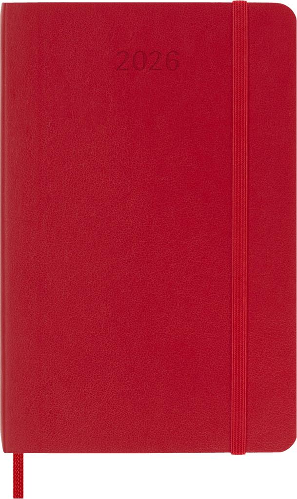 Moleskine 2026 Daily Pocket Size x Soft Scarlet Starting in January Planner, 12-Month Diary, (9cm 14cm), Cover, Red, DSF212DC2Y26,