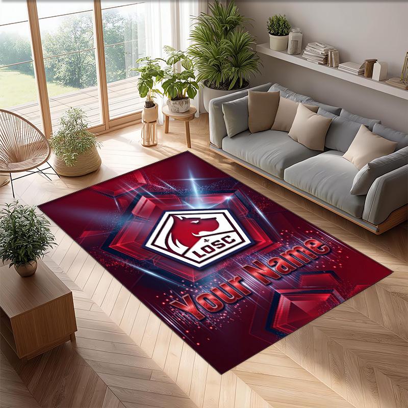 LOSC Lille Printed Crystal Velvet Rug Non‑Slip Crystal Velvet Carpet For Sofa Bedroom Indoor Home Decoration