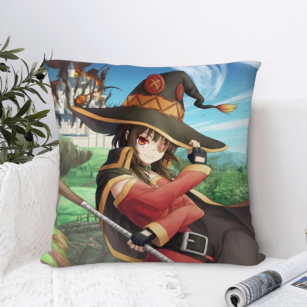Nouă Husă de Pernă Anime K-Konosuba Decorativă pentru Canapea Acasă Imprimată pe Două Fețe Pernă Pătrată Plush pentru Aruncat Huse Decorative pentru Pernă