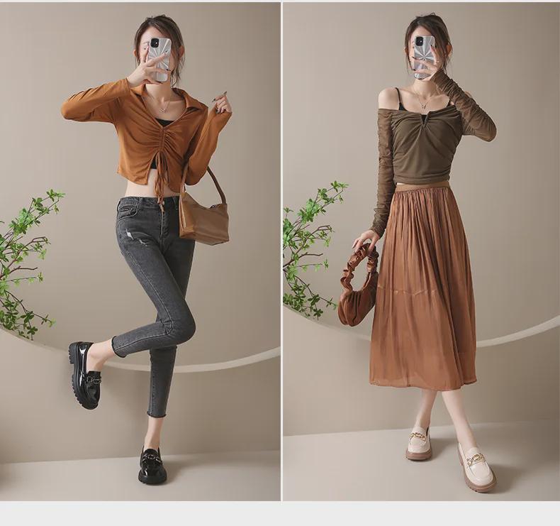 Damskie Loafersy na Grubej Podeszwie Sznurowane 2025: Wszechstronny brytyjski styl na wiosnę i lato