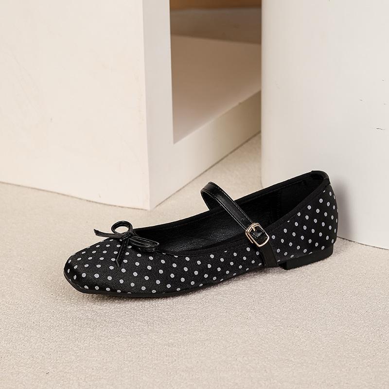 Mary Jane Shoes for Women Square Toe Flats Dressy Ballet Flat Mary Jane Flats with Buckle Strap Comfortable Slip On Casual Shoes Women s Flat Shoes 35 чёрный