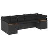 VidaXL Salon de Jardin avec Coussins 7 pcs, Canapés de Terrasse, Ensemble de Meubles de Patio, Mobilier d'Extérieur, Noir 3226265