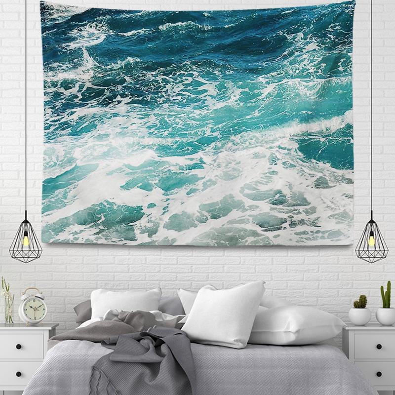Wall Decor Tapestry Beautiful Room Decoration Blue Beach Accessories Wall Hanging Large Fabric Wall Home Autumn Decoration