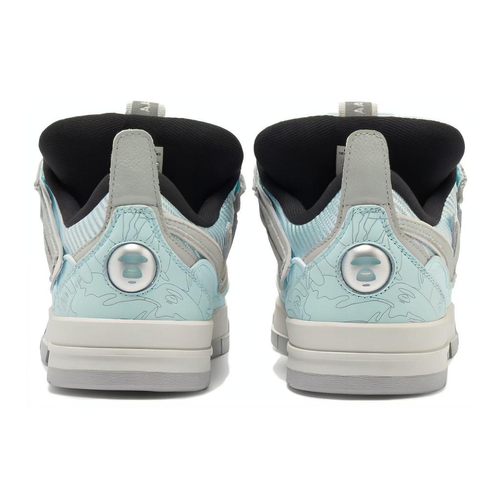 Aape x Li Ning Slip Resistant Abrasion Resistant Low top Skateboard Shoes Men's Gray Blue AECS087-6
