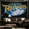 Custom Name Leeds Rhinos Printed Tapestry – Wall Hanging for Bedrooms, Dorms, and Home Decor
