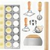 Italian Pasta And Dumpling Making Set With Wooden Tools For Home Kitchen Cooking